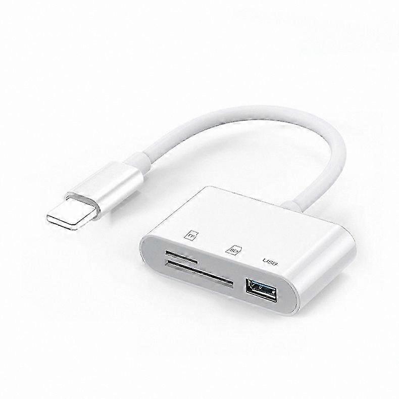 USB Memory Card Reader Adapter for iOS Devices, Supports SD and TF Cards, Plug and Play Functionality