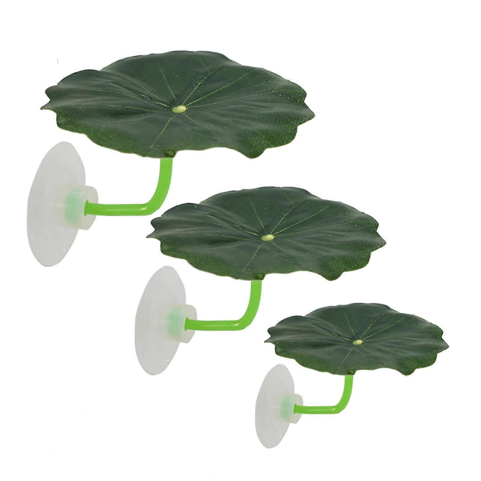 Suction Cup Hammock 3Piece Aquarium Leaf Design Resting Spawning Bed Fish Shelter Platform Safe Decoration