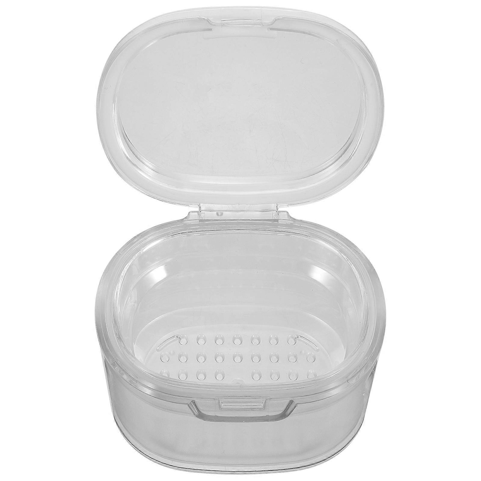 Denture Storage Holder False Tooth Box for Storage Use 5Pcs Transparent