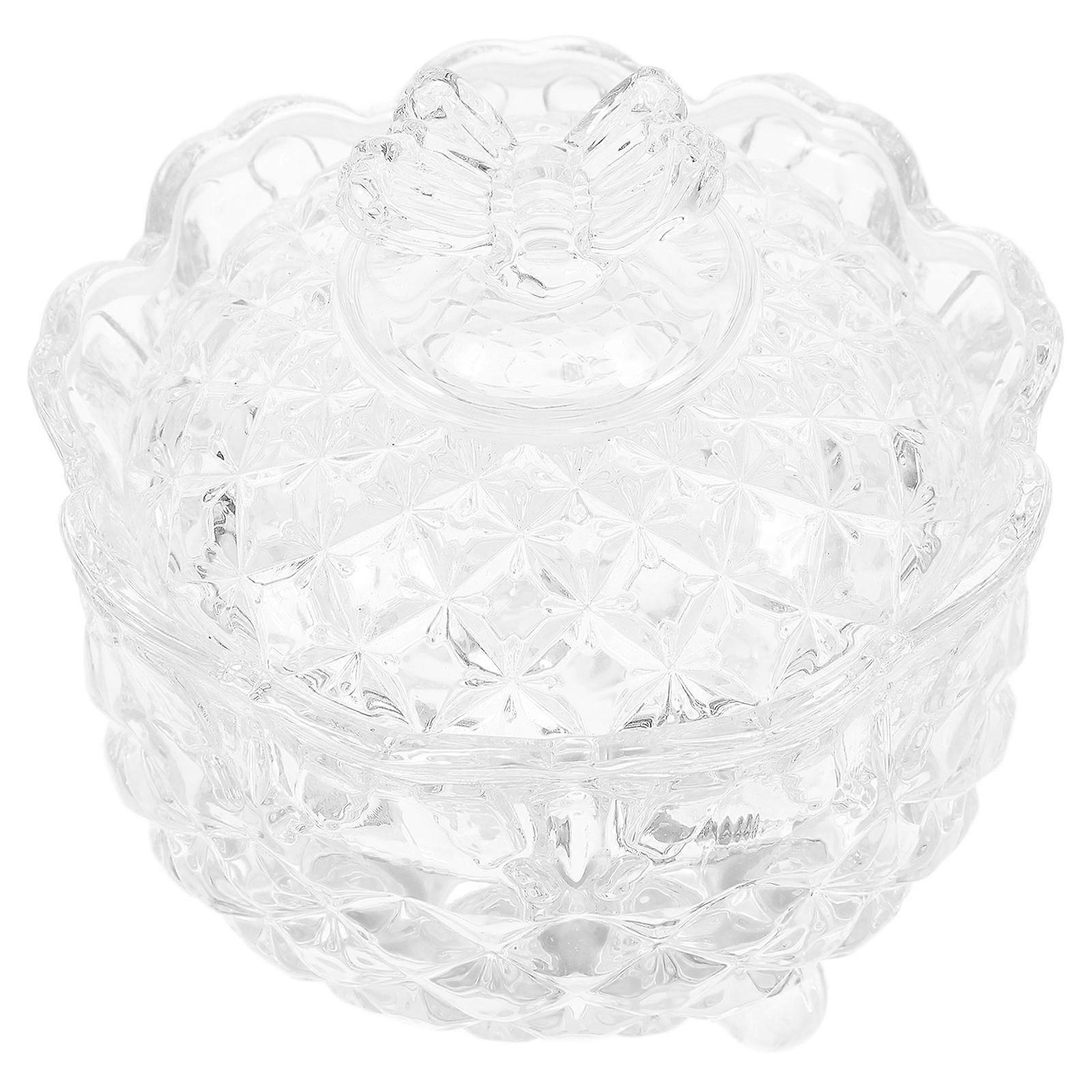 Glass Candy Jar Candy Holders with Lid for Storage 3Pcs Transparent Holder