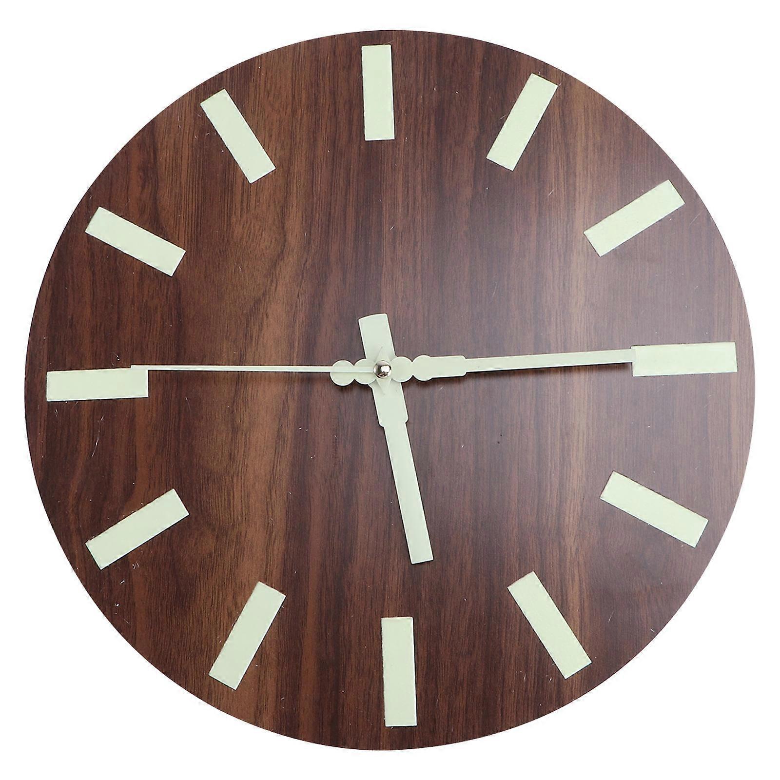 Wood Clock Night Light for Timekeeping with Simple Hanging in Walnut
