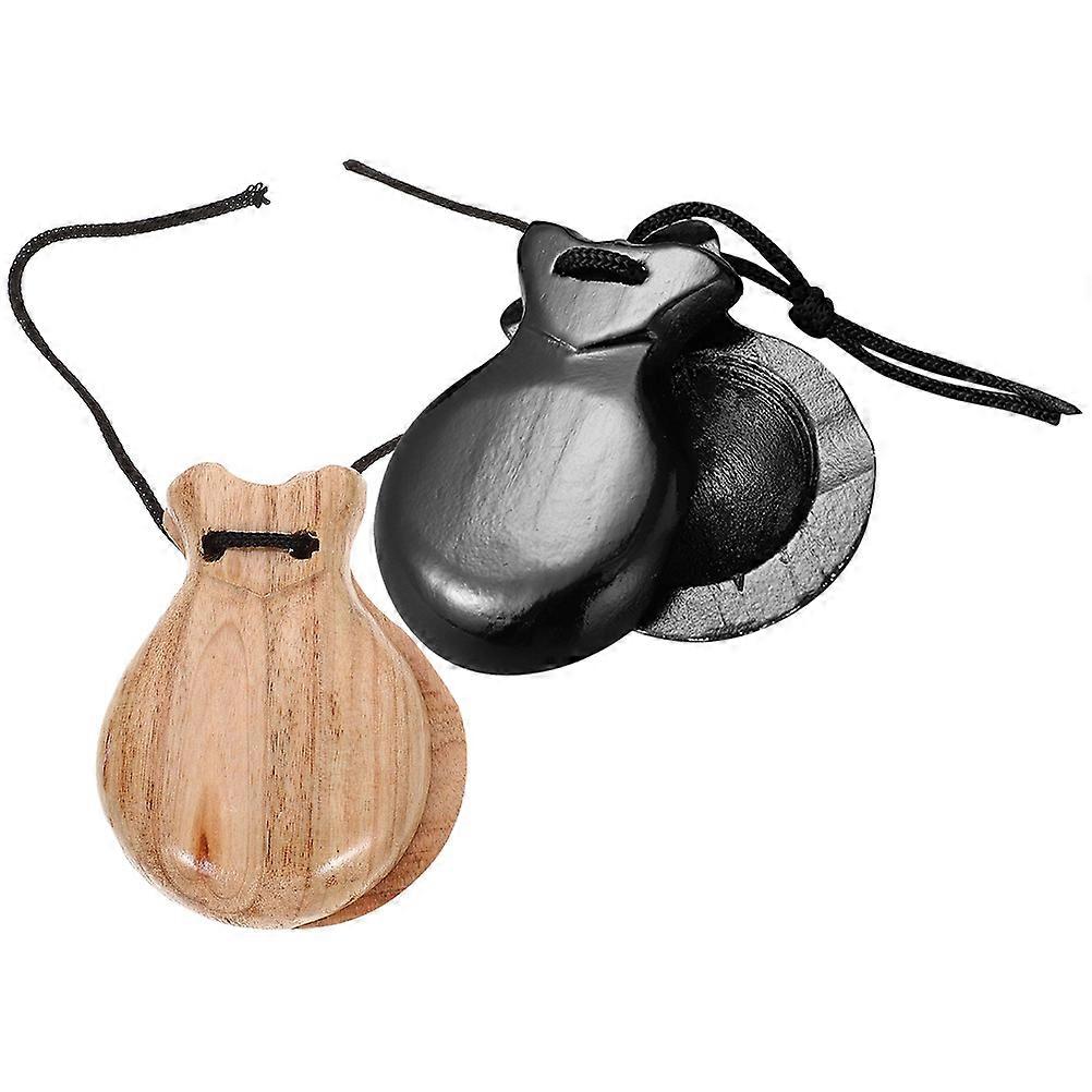 Wood Castanets Percussion Instrument for Playing 10Pcs Assorted