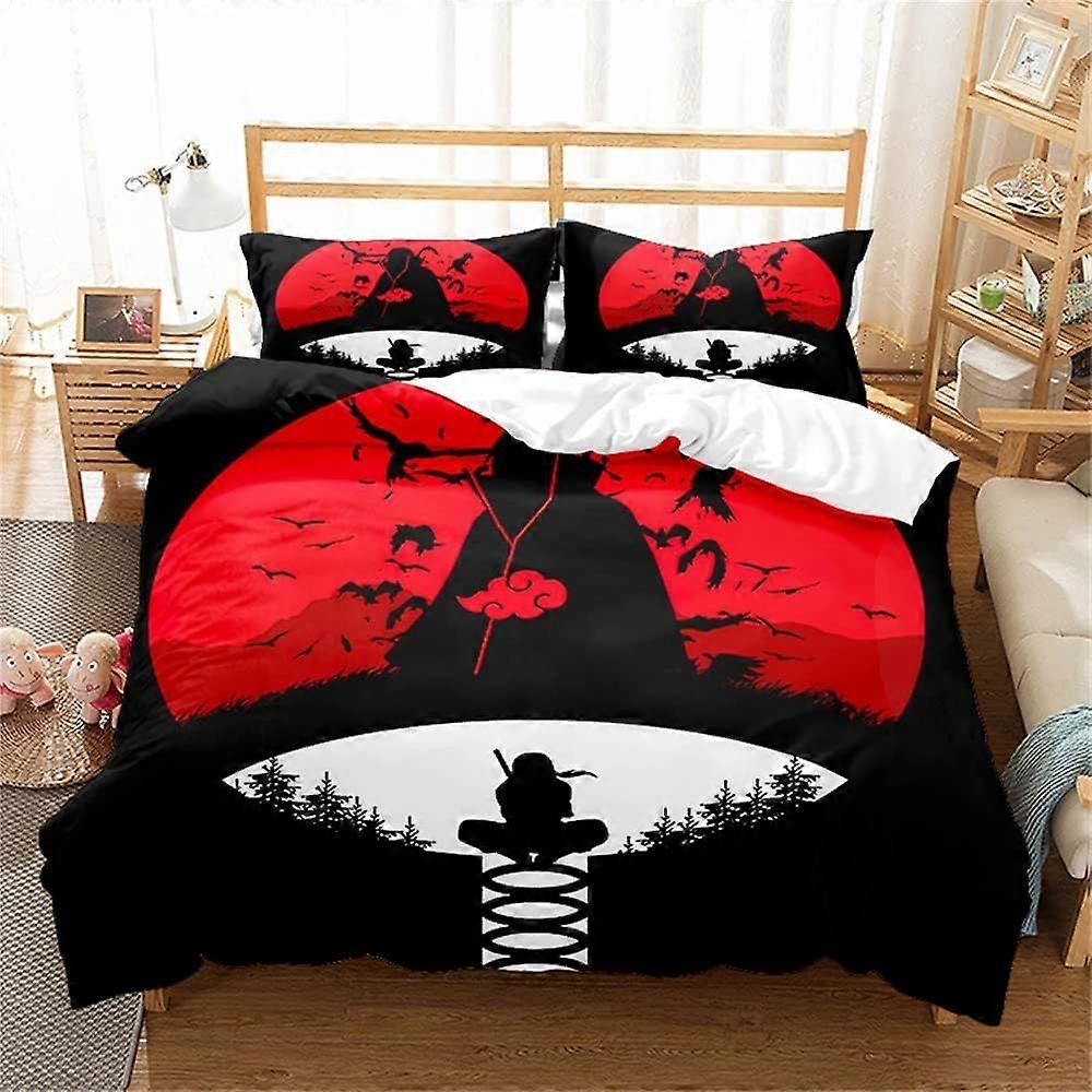 AM896 Duvet Cover for Teens Adults Naruto, Kakashi, Akatsuki Bedding Set with 2 Pillowcases Set with Zipper Closure Double Size (Double(200x200cm),sty