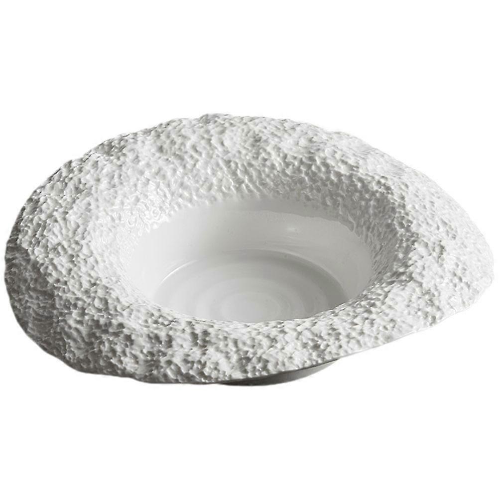 White Dinner Plates Ceramic Pasta Plate for Food Serving 4Pcs Set