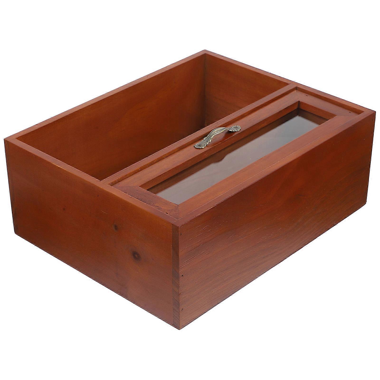 Desktop Tiny Cabinet Jewelry Organizer For Room Decor Office Use And Home Use In Brown Wood Finish With Durable Structure 1Set