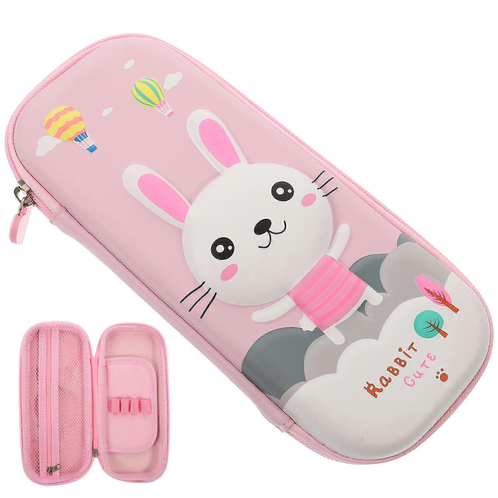 Multifunctional Toddler Pencil Bag Suitable For Students For School Use With Rectangular Shape And Organization Function In Pink Color 2Pcs