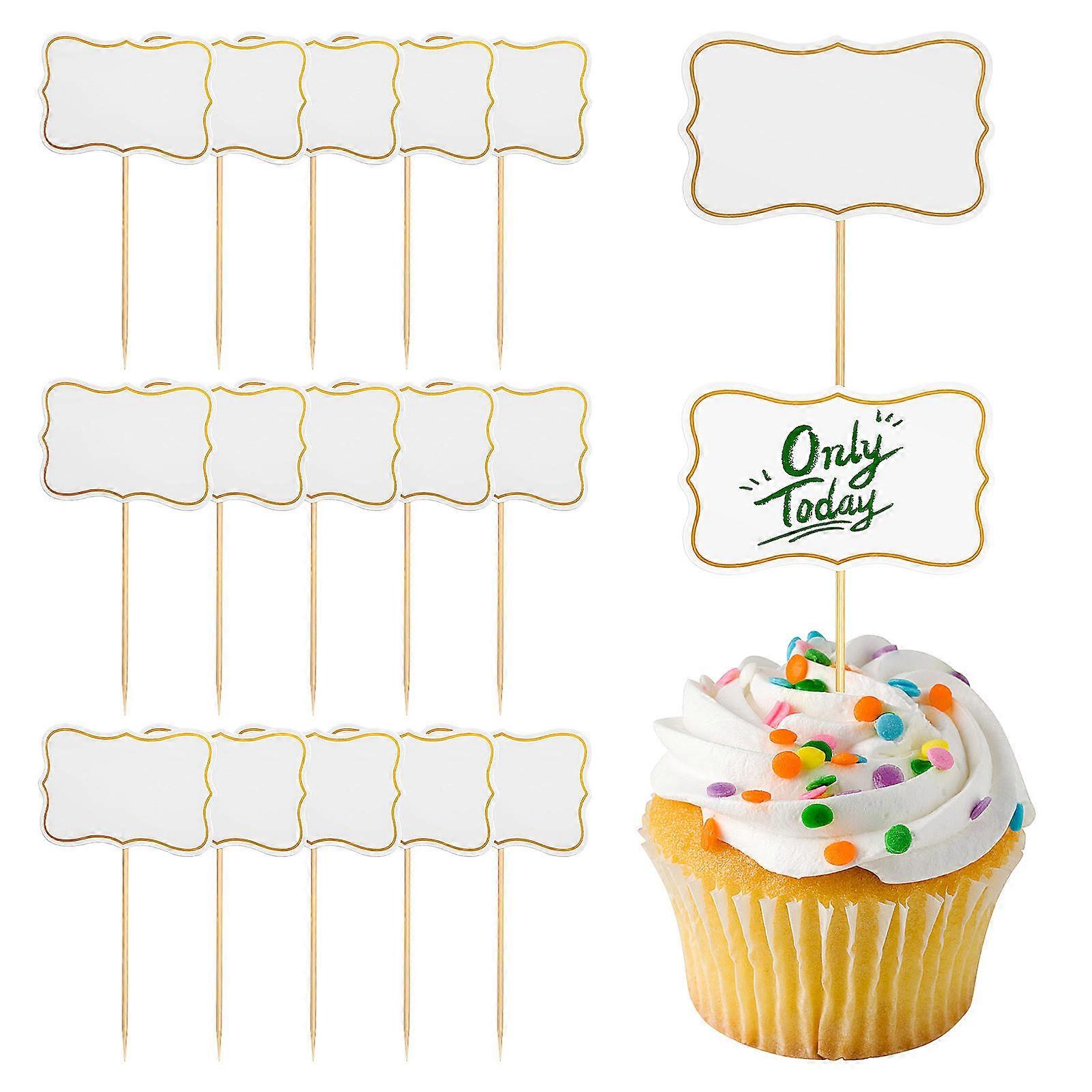 Cupcake Toothpick Flags Food Flags Writable Sturdy For Weddings 100Pcs