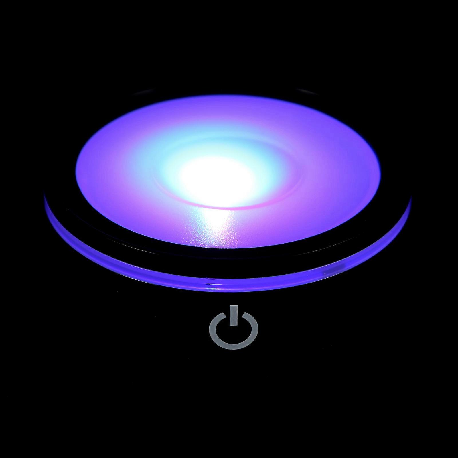 LED Lamp Holder Round Light Base Lamp Base Office Table Decoration Black Plastic LED Lighting 1Pack