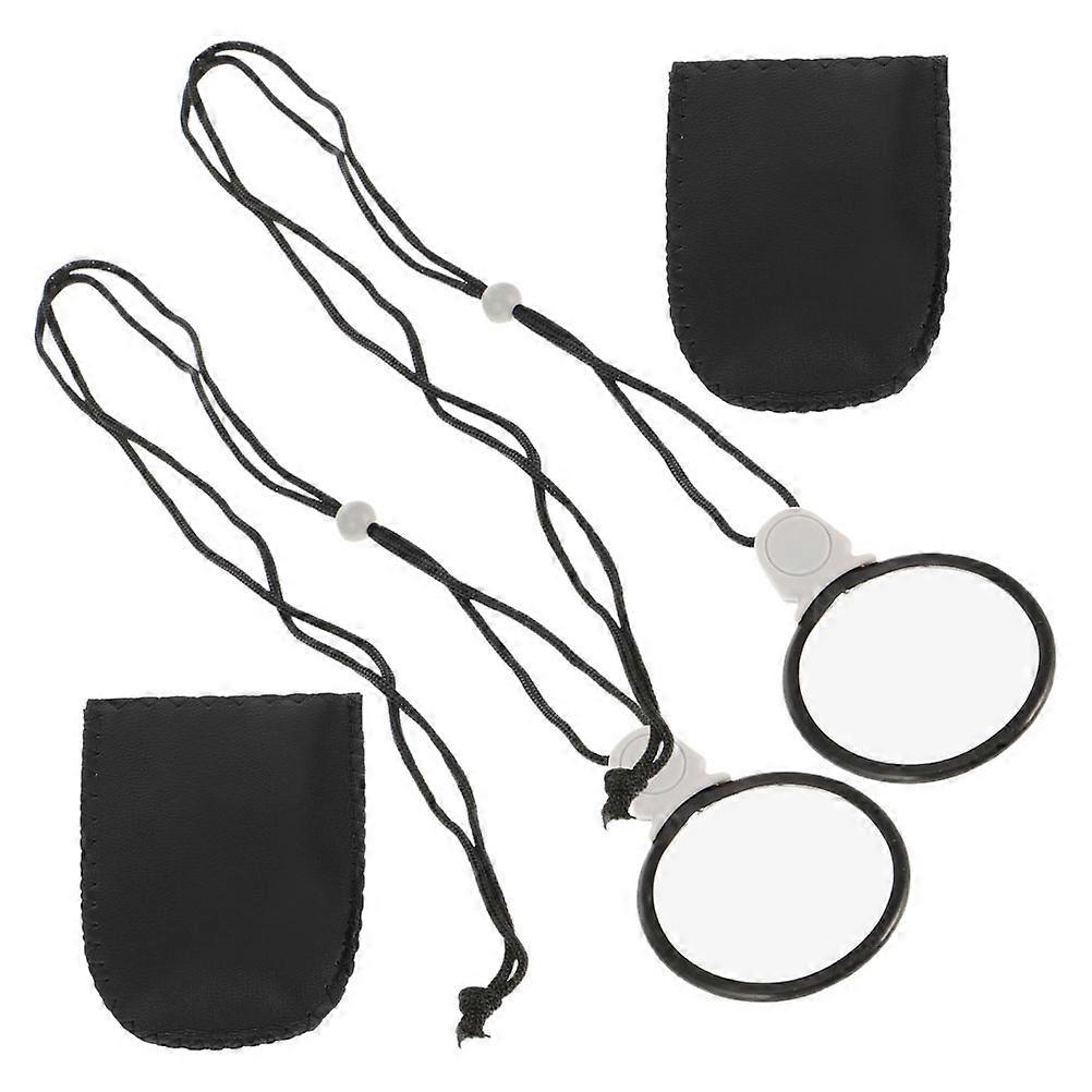 Portable Magnifying Glass with Lanyard for Outdoor Use 4Pcs Set