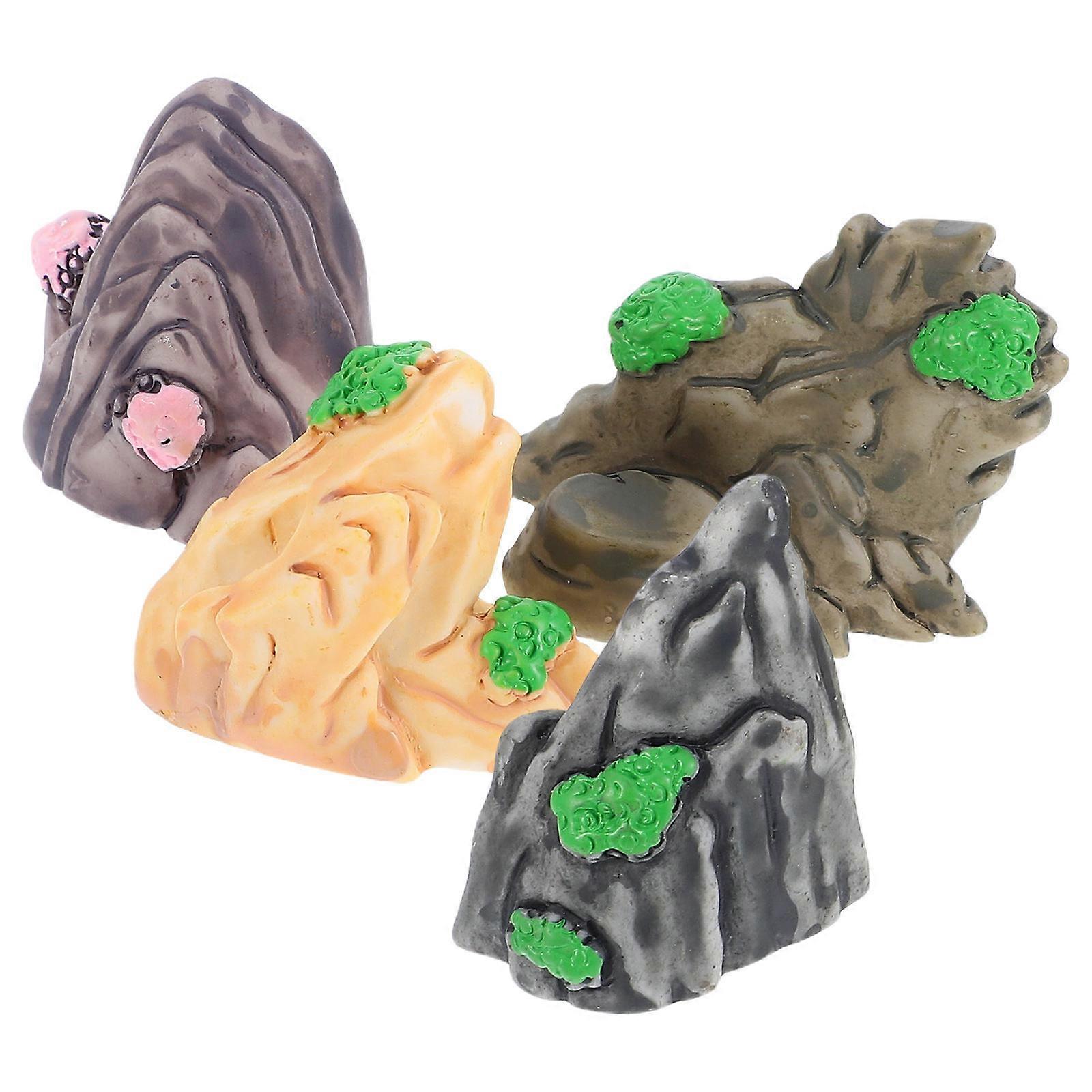 Assorted Color Resin Mini Rockery Decoration for Micro Landscape 20Pcs