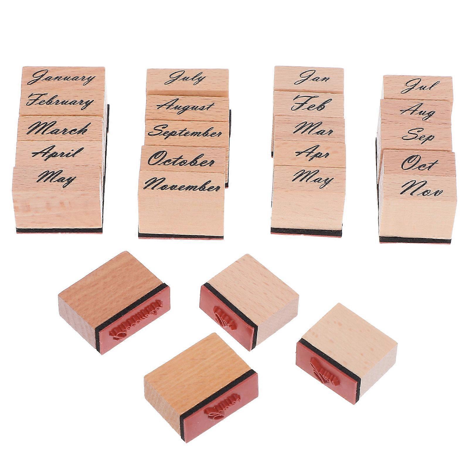 Wood Seal for Journaling with 48Pcs Rubber