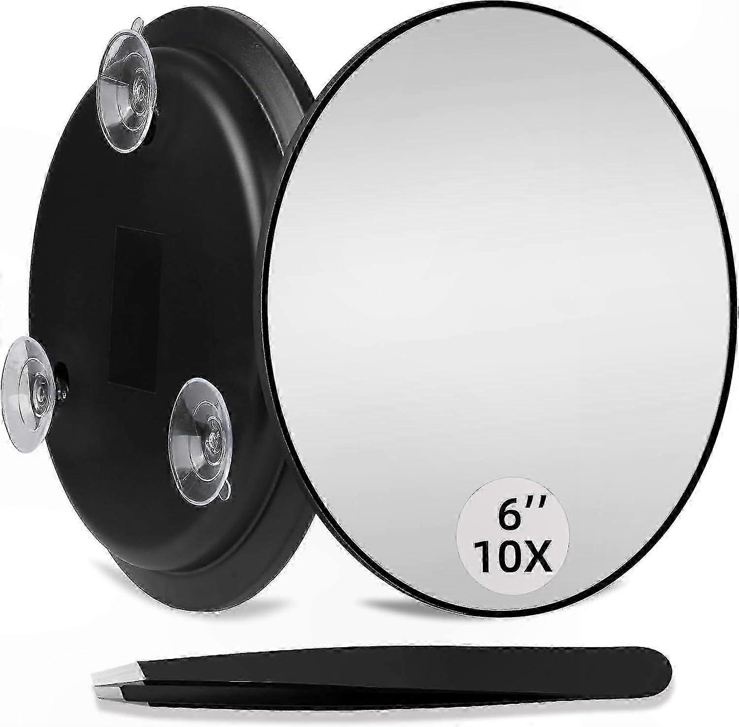 3X Magnification Mirror with Suction Cups and Tweezers for Makeup Application