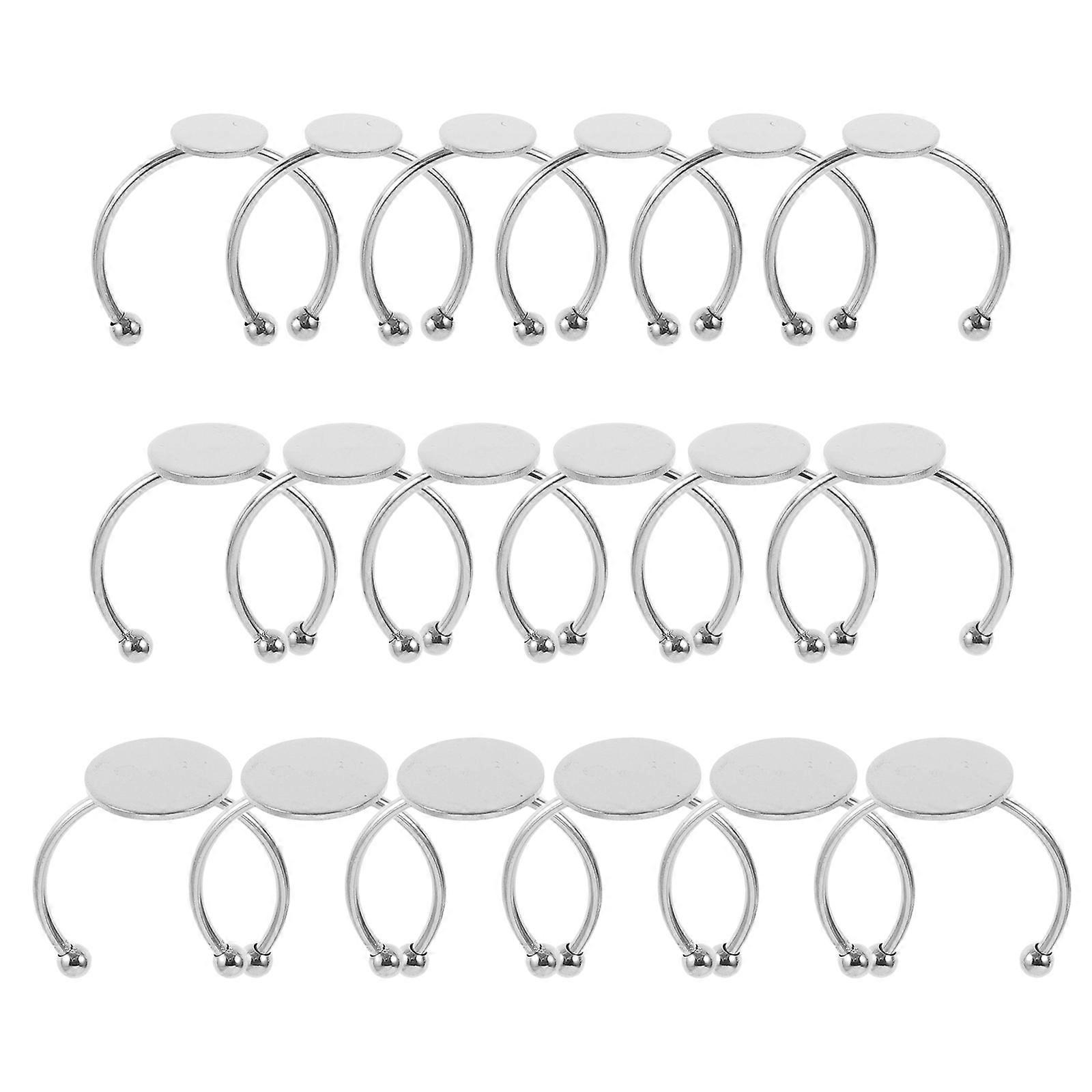 Blank Core Ring Adjustable Flat Ring Base for Jewelry Making 30Pcs