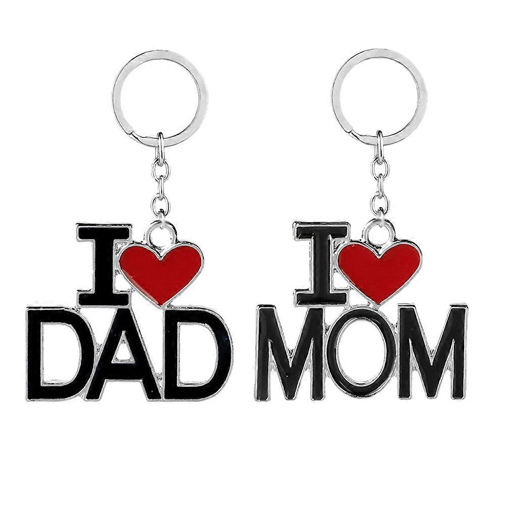 Mom Dad Keychains Alloy Key Holder 4Pcs Gift Set for
