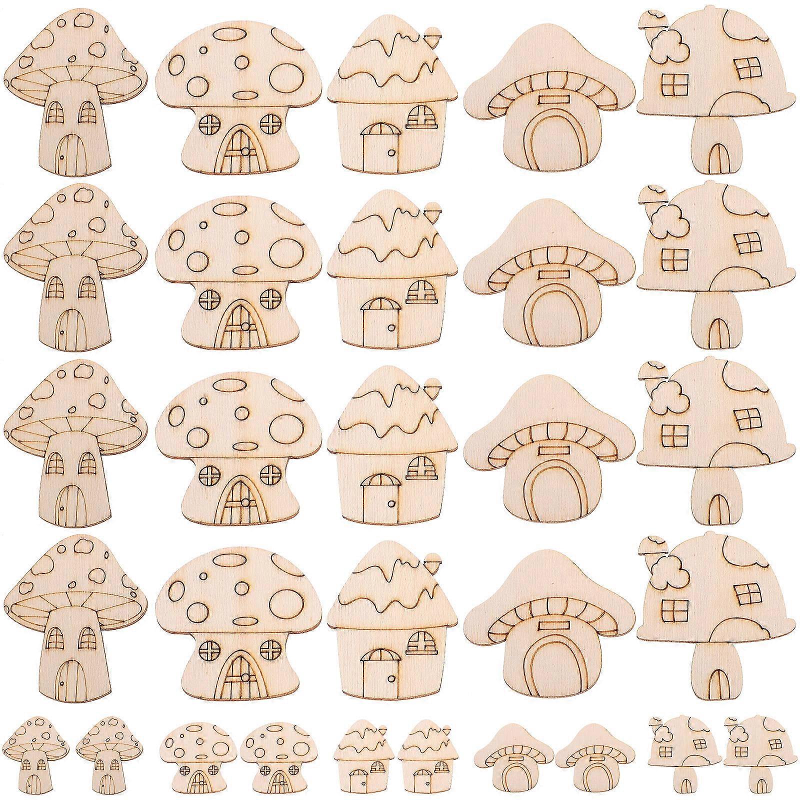 Mushroom Shape Unfinished Wood Slices 100 Pcs Great For Card Making Scrapbooking And Embellishments In Khaki Color For Various Occasions