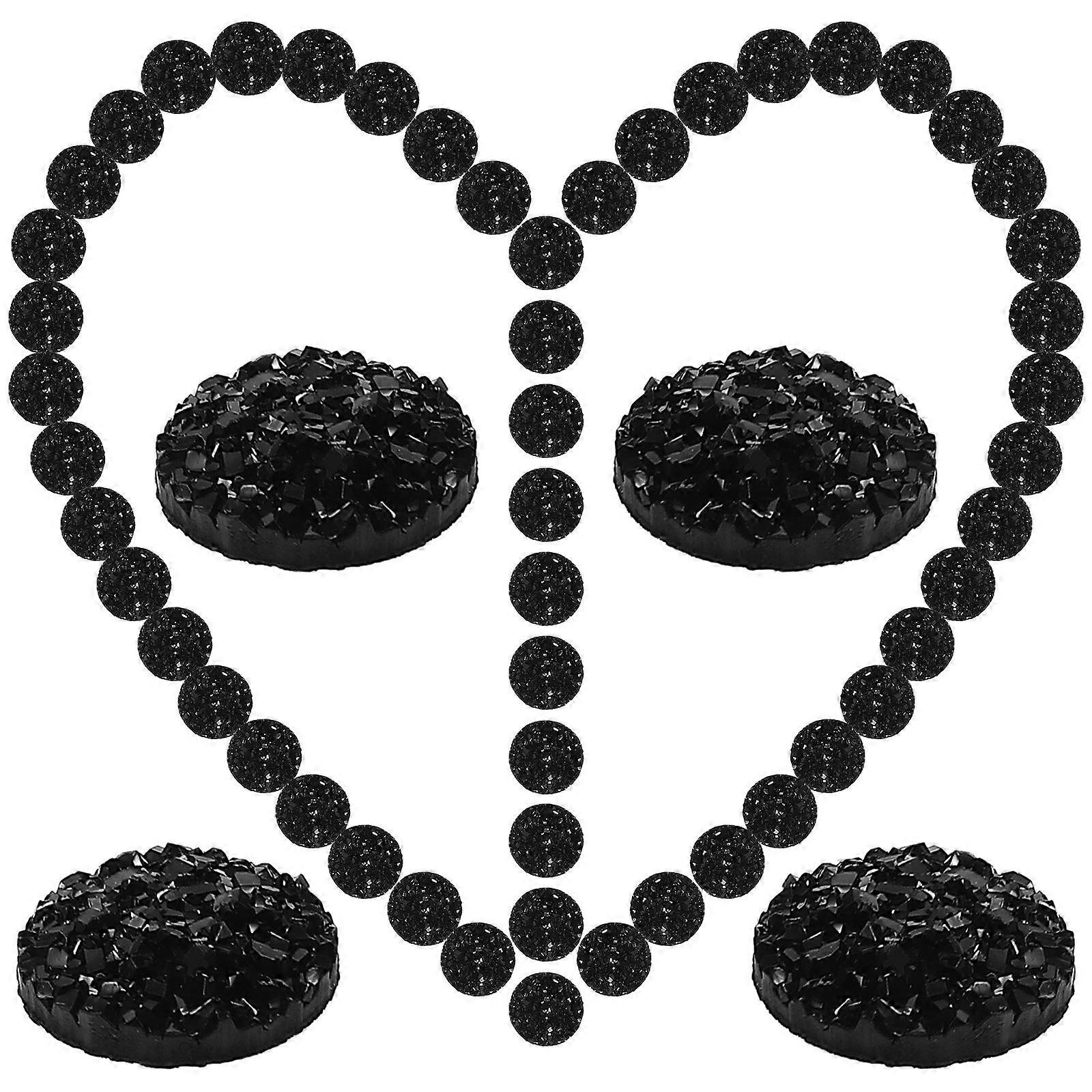 DIY Craft Decoration 300 Pcs Flatback Rhinestones Ideal For Craft Projects Black Color Round Shape