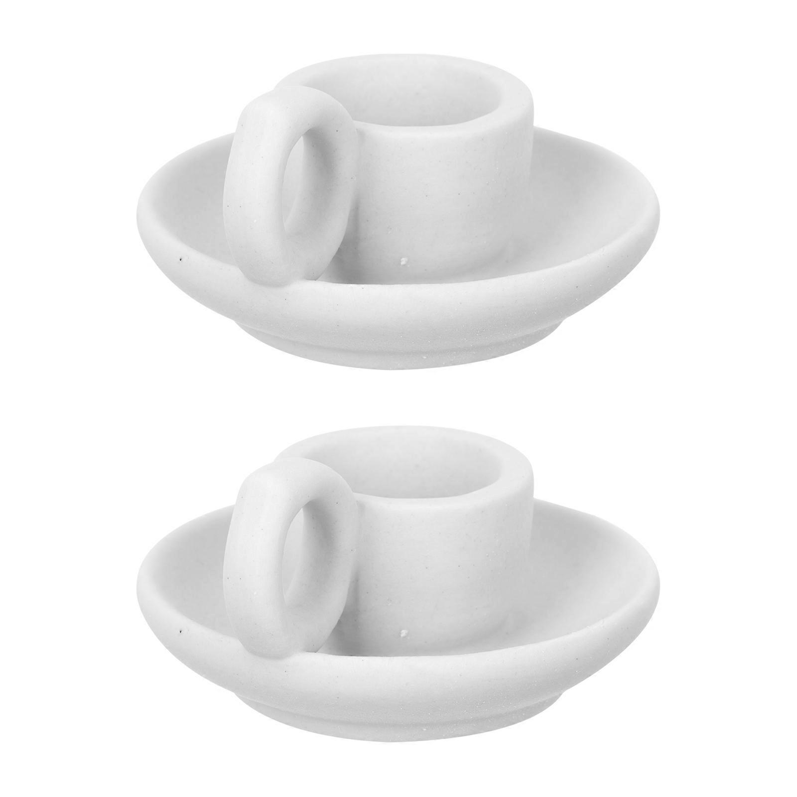 Creative Ceramic Candleholder for Decoration 4Pcs White Dining Decor