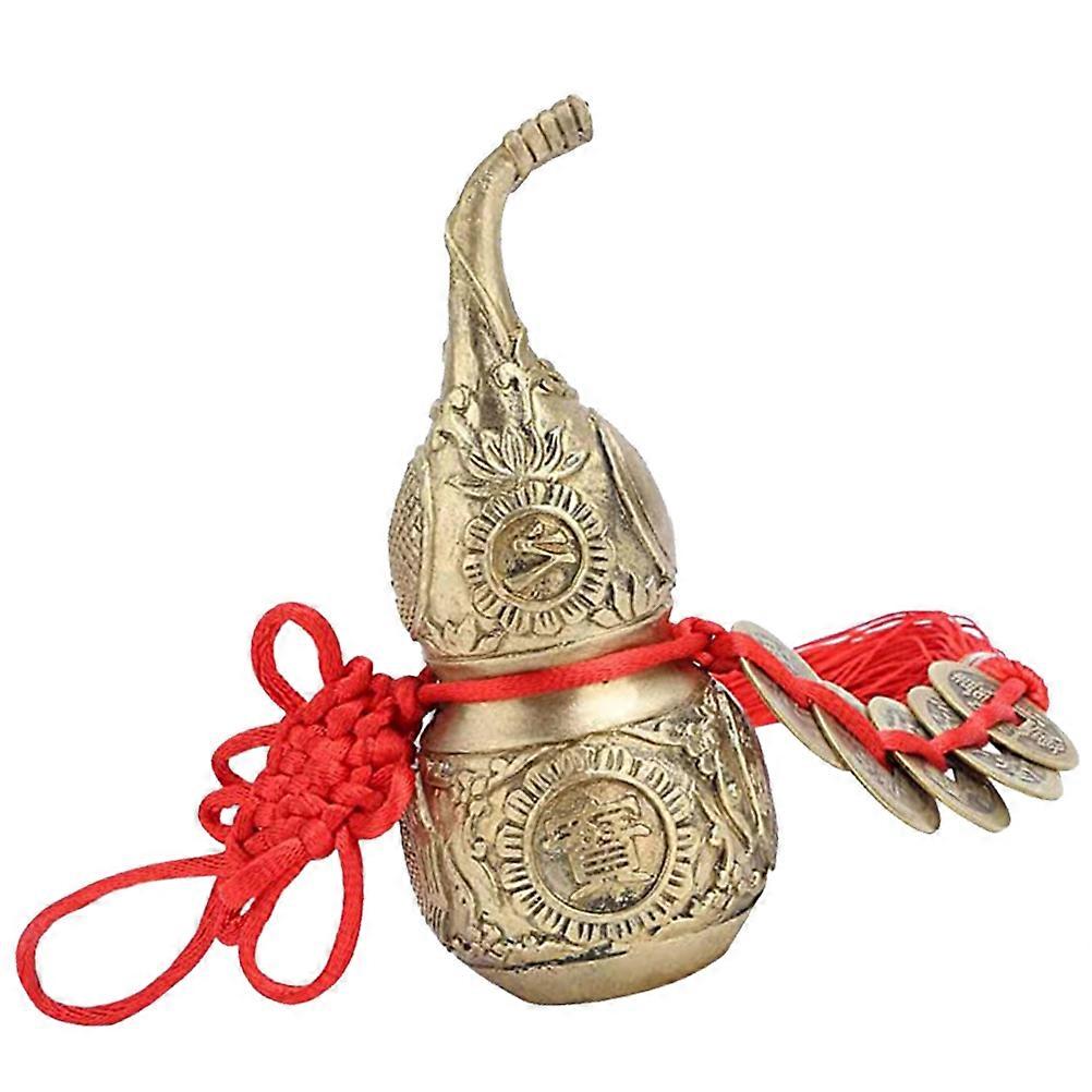Copper Gourd Statue for Decor Use 4Pcs Gourd Ornament