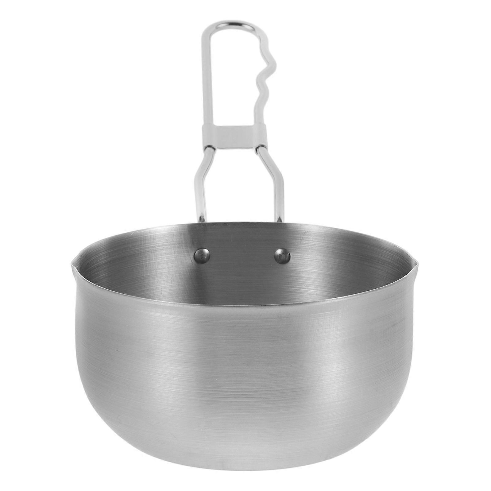 Small Sauce Pan Cooking Pot 2Pcs For Outdoor Adventure With Rectangular Silver Design Ideal For Melting Butter