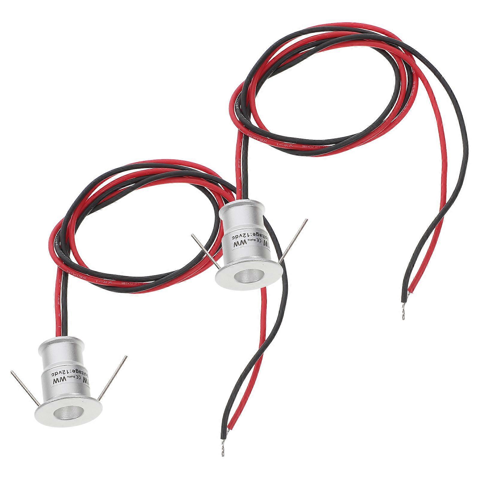 Mini LED Spotlight 2PCS Low Voltage Cabinet Lighting Modern Design Silver for Display Cases and Indoor Rooms
