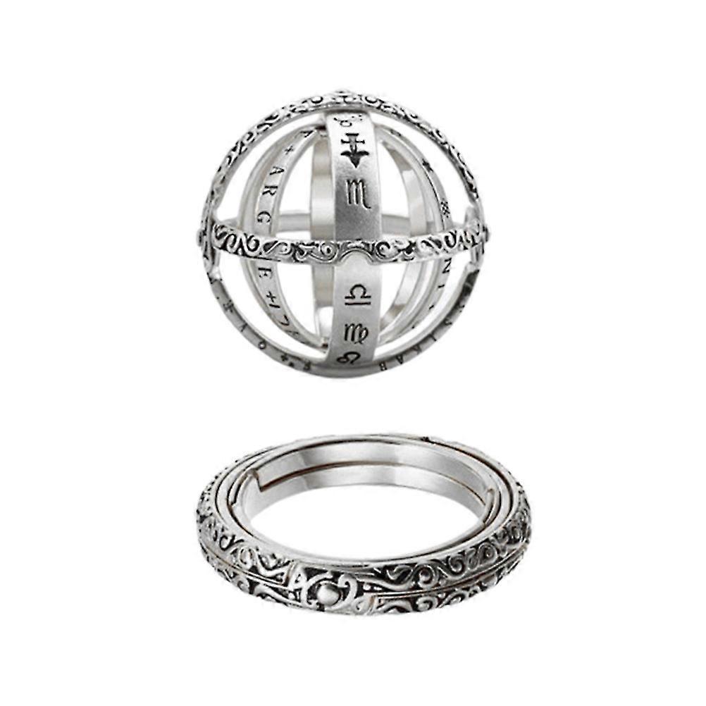 Astronomical Sphere Ring Engraved With Zodiac Symbols For Party Wedding 1Pack