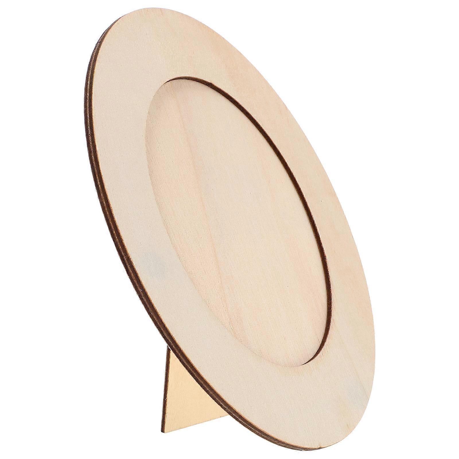 Wooden Oval Frames DIY Photo Frames for Craft Projects 4Pcs Set