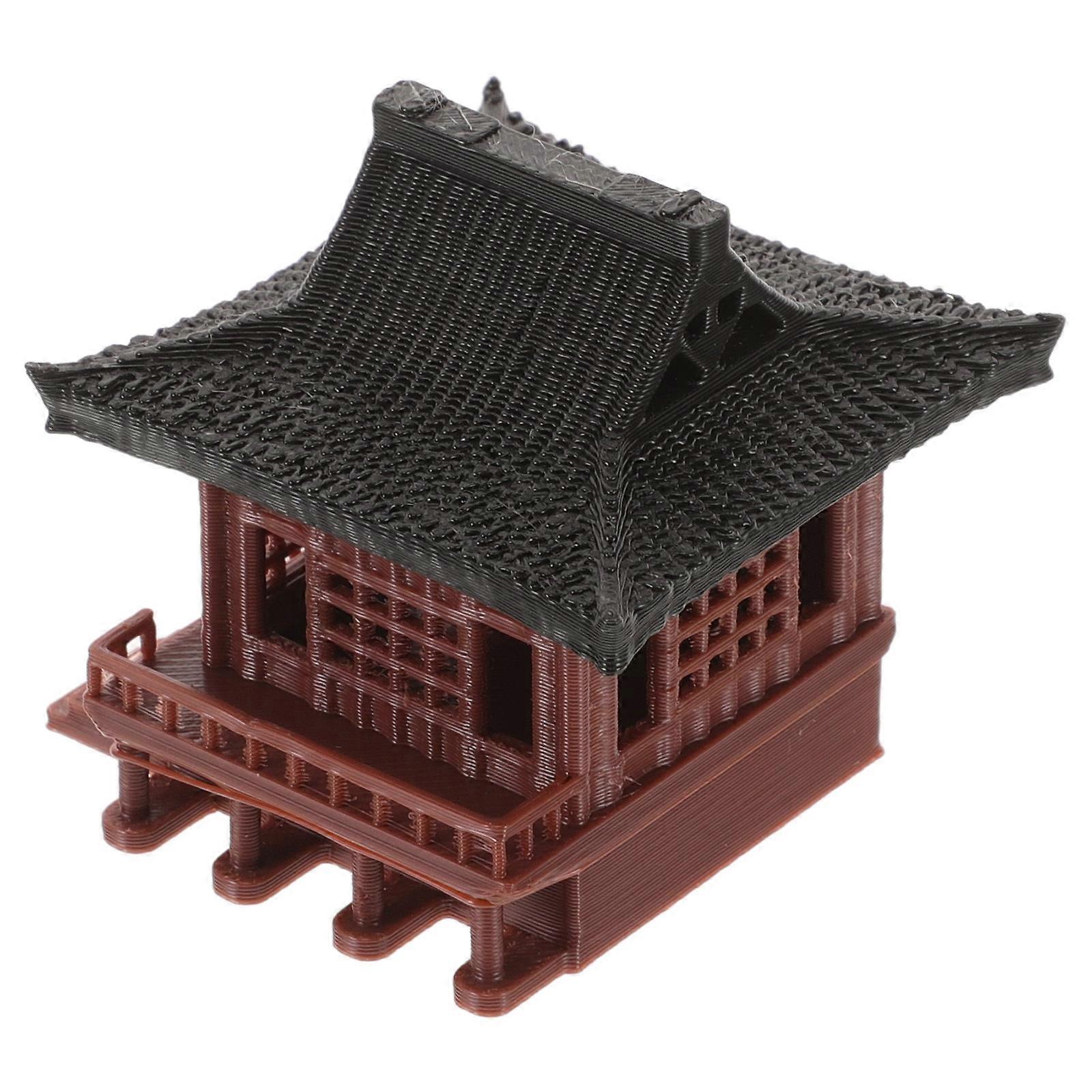 Landscaping Pavilion Statue 2Pcs Aquarium Pavilion Adornment for Display
