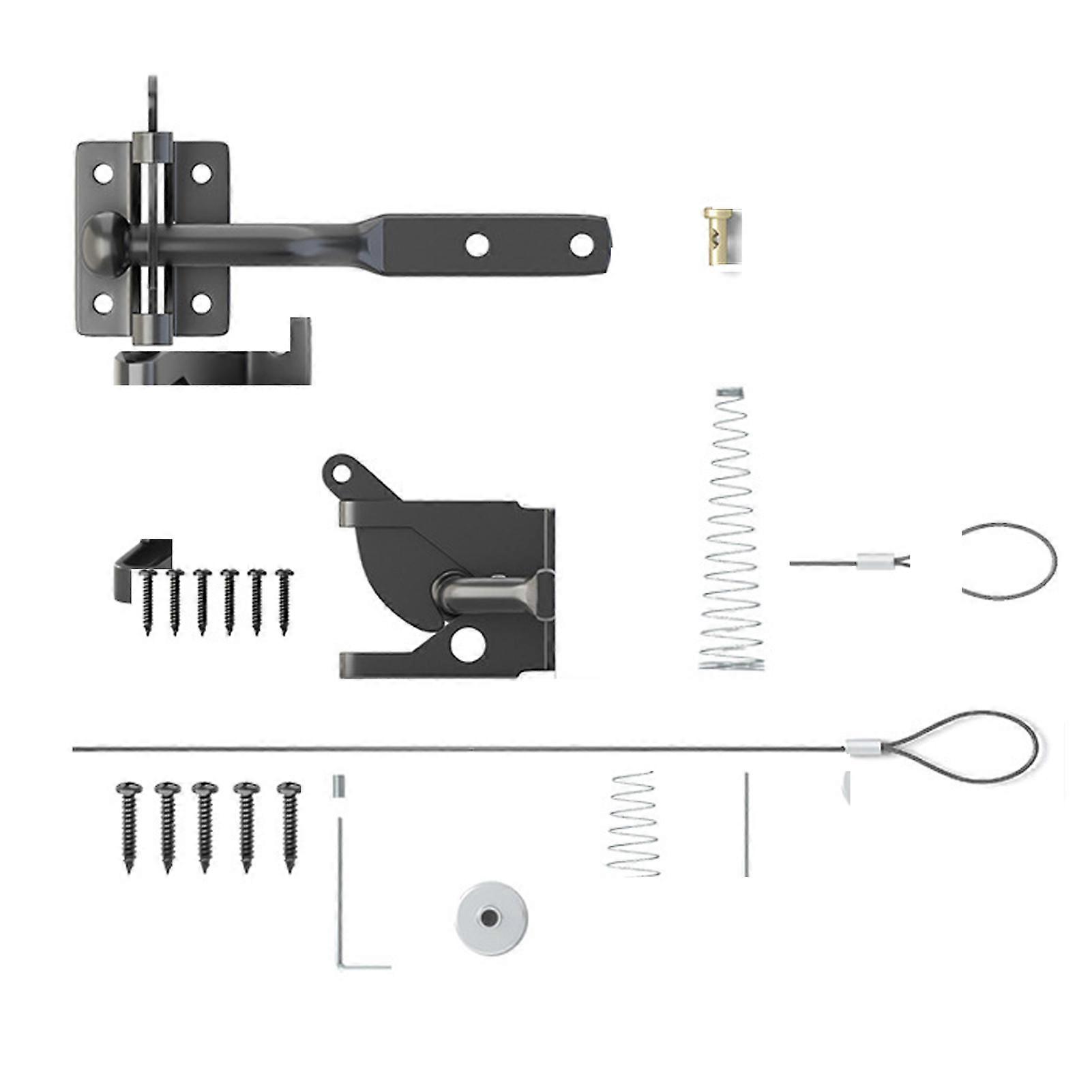 Carbon Steel Pool Safe Self Locking Gate Latch With Spring Cable Pull For Secure Access Garden