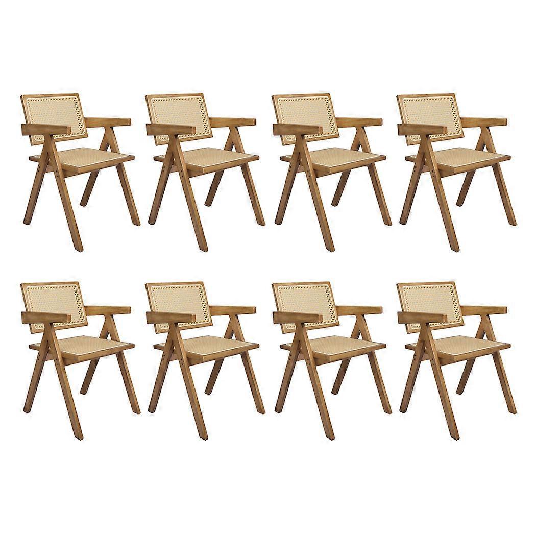 Levede 8X Dining Chair Solid Wood Rattan Dining Chairs