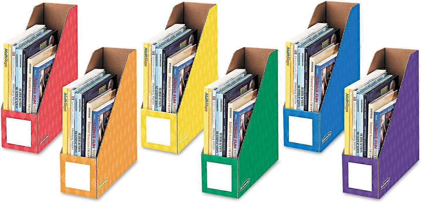 3381901 Cardboard Magazine File 4 1/4 x 12 1/4 x 13 Assorted 6/PK