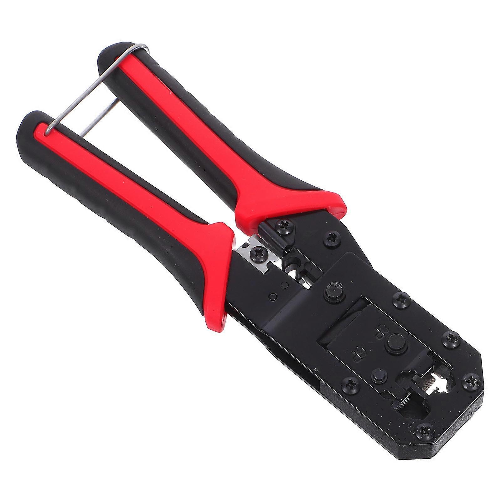 Network Crimping Pliers Wire Stripper for Network Wiring Multi Colored Chrome Vanadium Steel Durable Construction 1Pcs