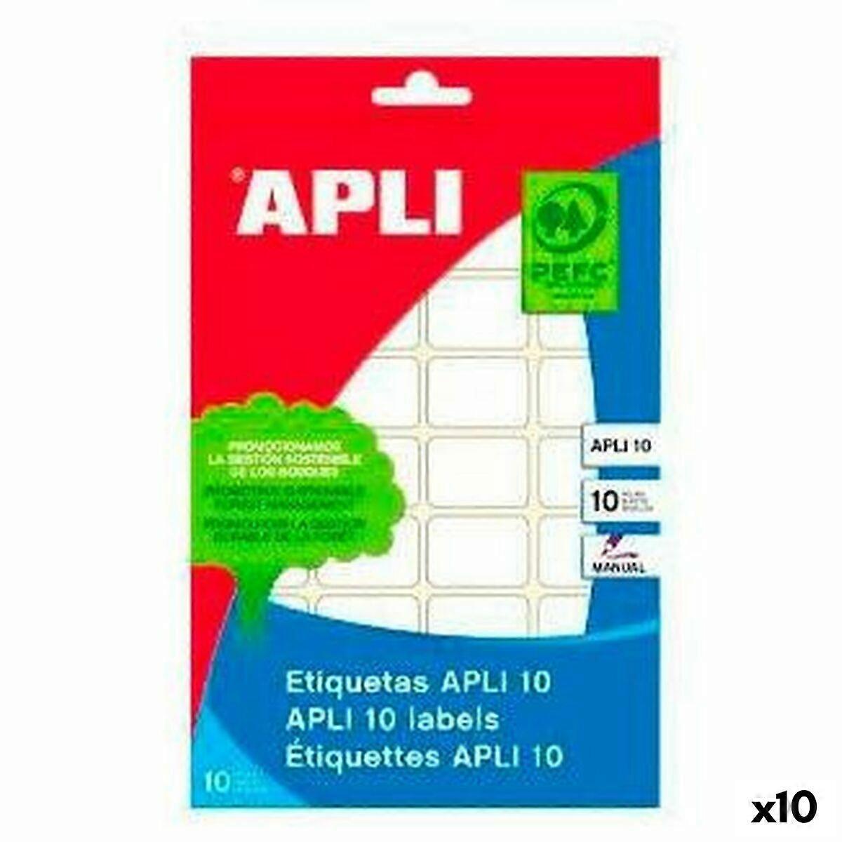 Adhesive labels Apli White Paper 10 sheets 25 x 40 mm (10 pieces)