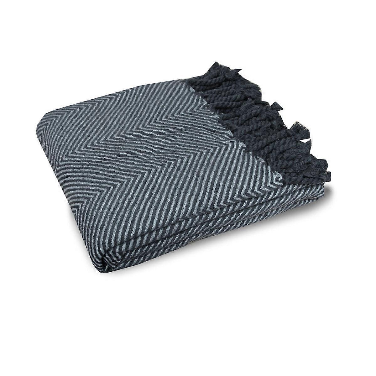 Herringbone Acrylic Throw Charcoal Throws & Afghans