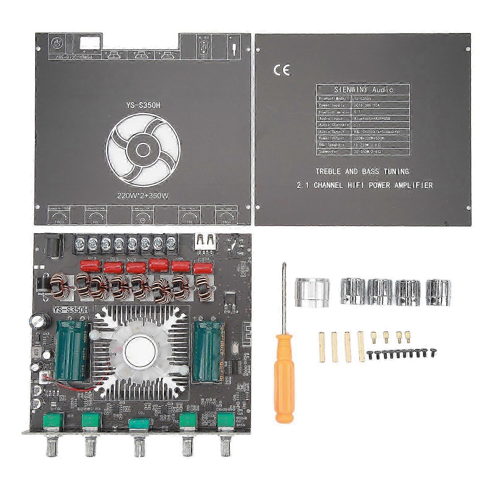 XY S350H 220Wx2 350W 2.1 Channel Bluetooth Power Amplifier Board Support Custom Bluetooth Name DC 18V38V Bluetooth Speaker Audio Amplifier Module