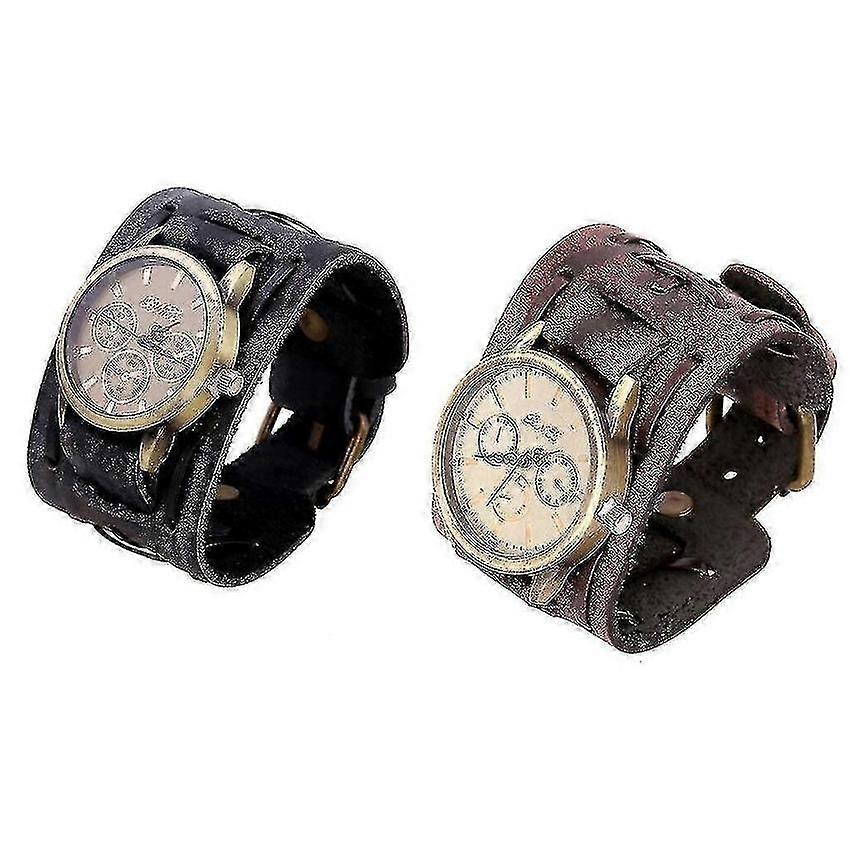 Leather Strap Retro Bracelet Watch Band for Men