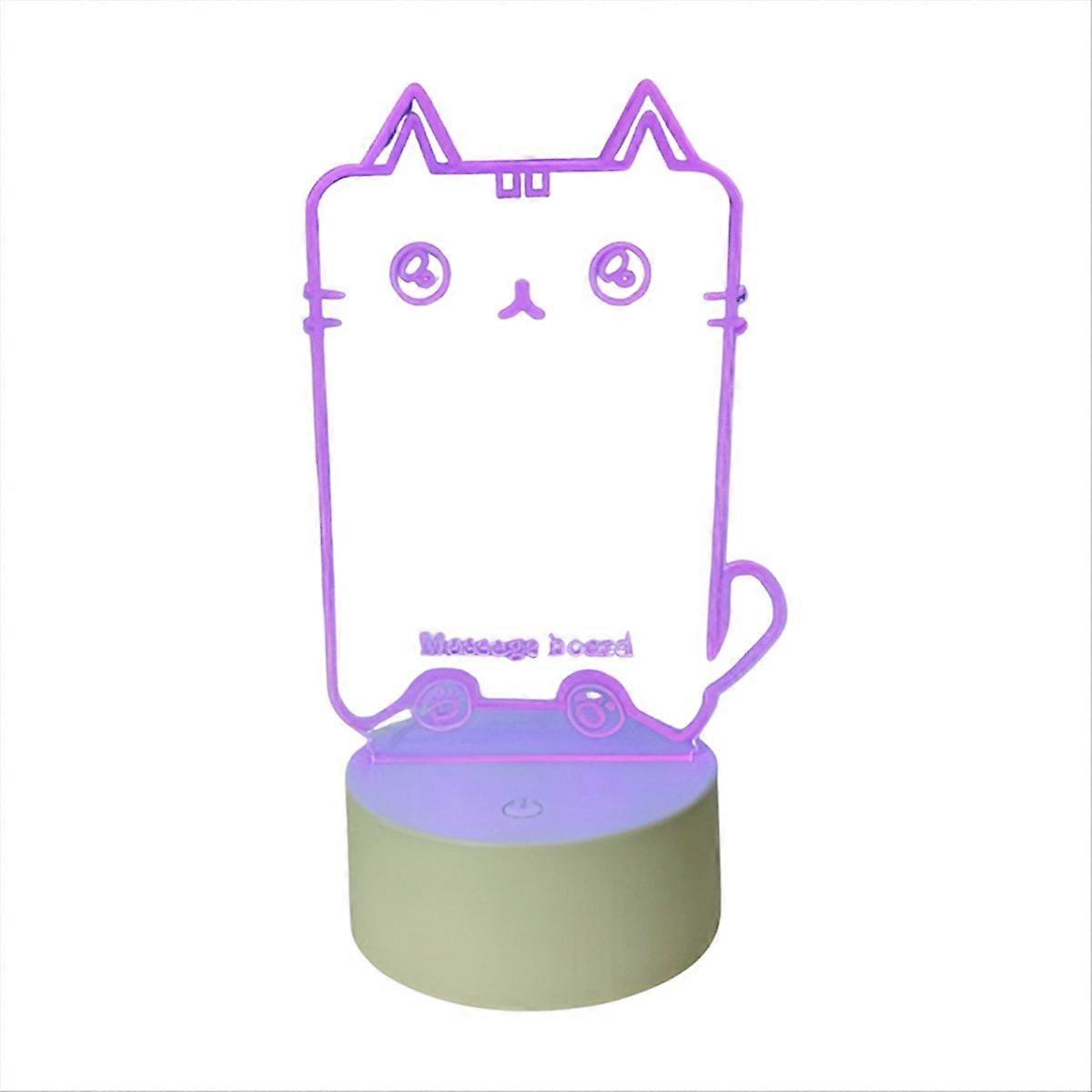 Transparent LED Night Light USB Night Light Erasable Writing Cat