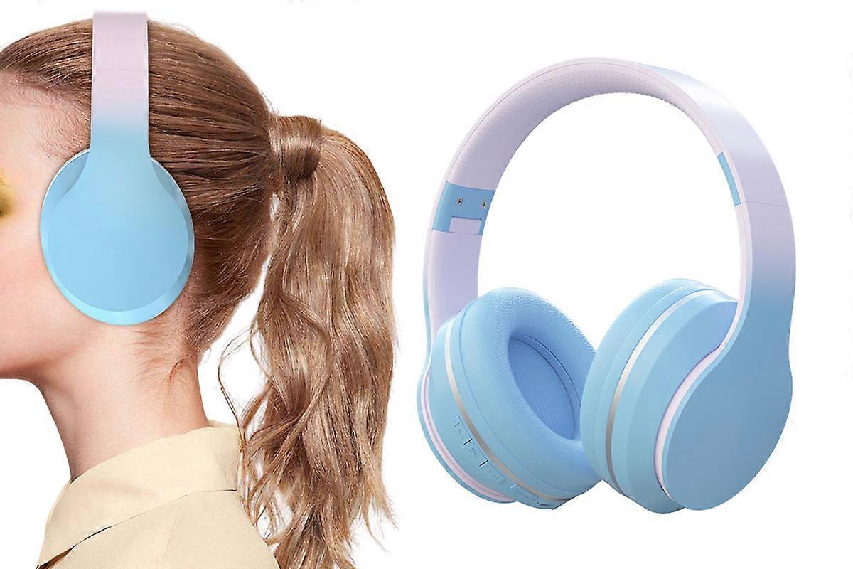 Foldable Little One Wireless Headphones Over Ear Bluetooth Headset -Blue