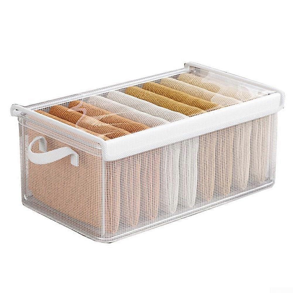 Foldable Fabric Storage Box For Clothes And Pants, 47x28x20cm, Cationic Material Wardrobe Organizer Basket With Cover