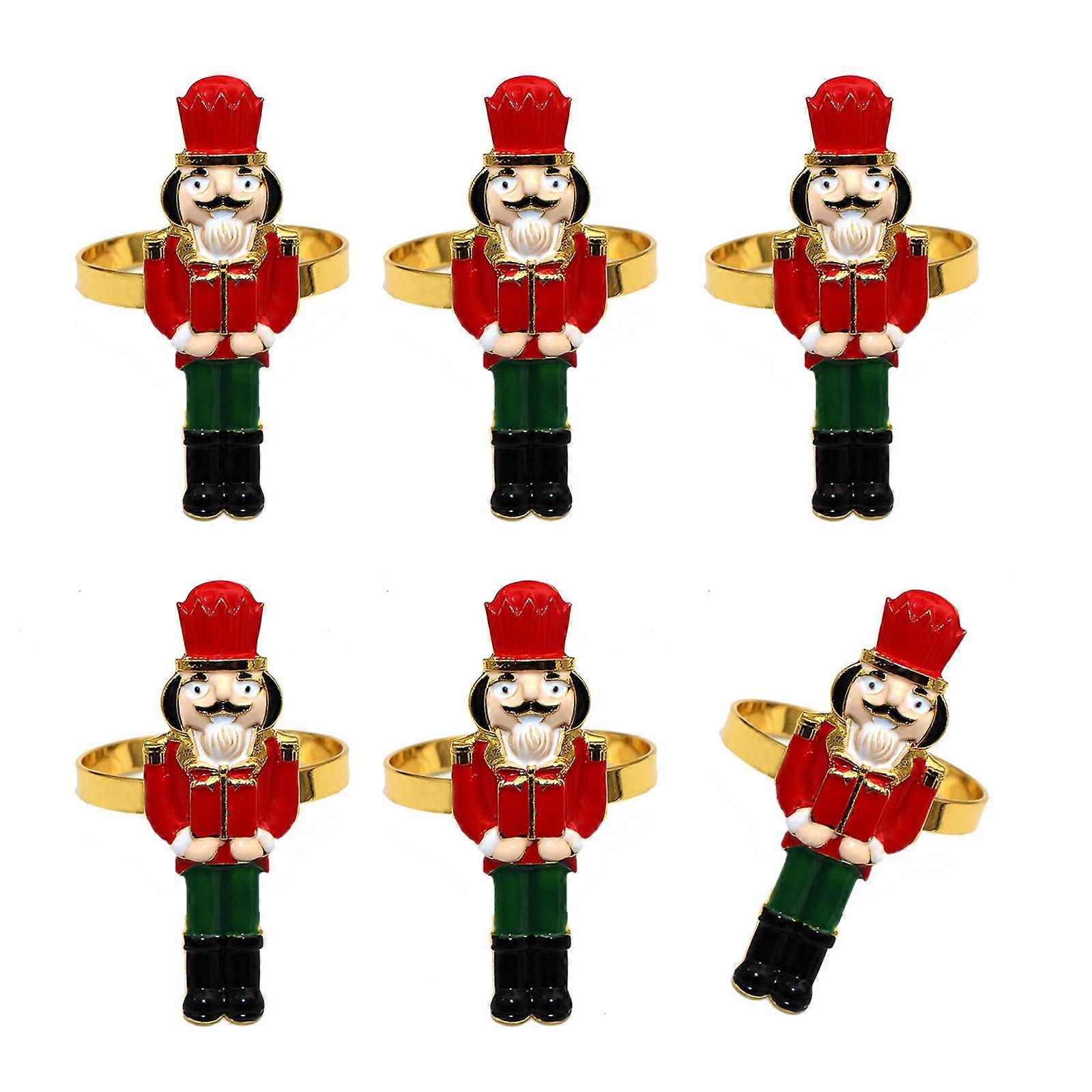 Durable Metal Nutcrackers Shape Napkin Holders Christmas Tableware Accessories Christmas Dinner Decorations Multicolor