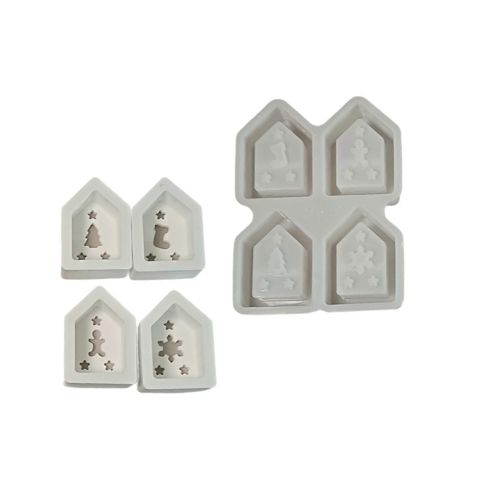 House Shape Silicone Mold for Creative Projects Candle Soaps Decorative Ornament Crafting Tool Heat Resistant Easy Clean Multicolor