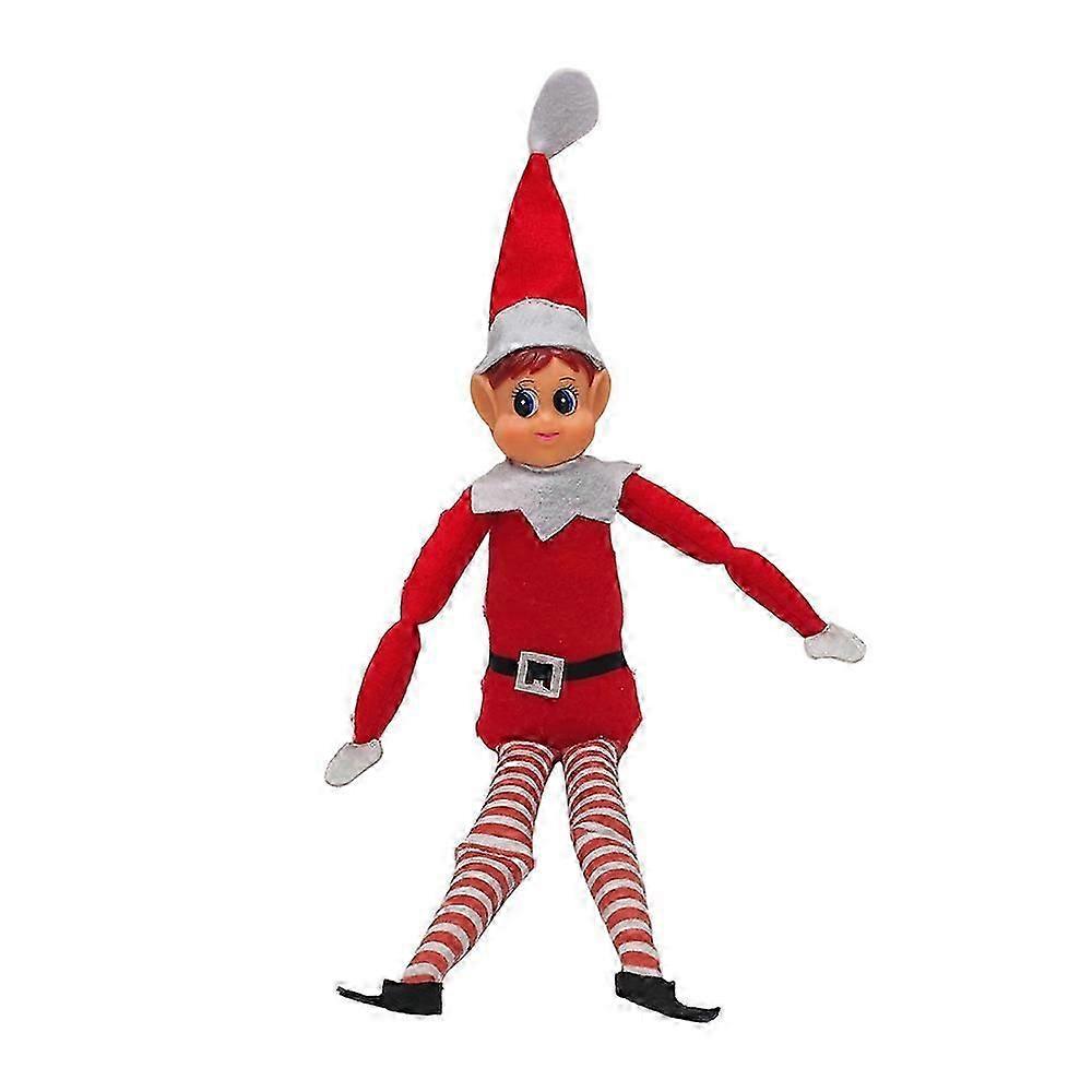 エルフィー(男の子)とエルビー(女の子)楽しくて遊び心のあるエルフは、ひどく図のクリスマスの飾りを振る舞う