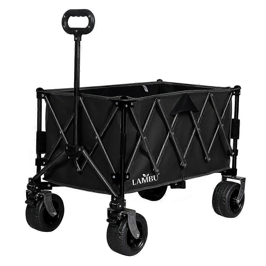 Lambu Folding Wagon Cart Black Wheelbarrows Carts Wagons
