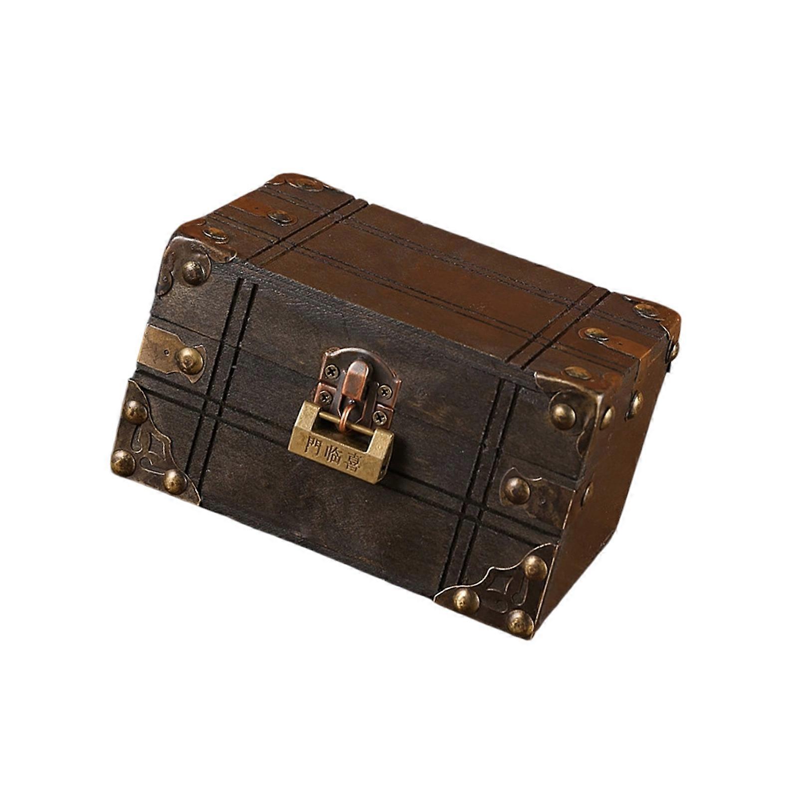 Pirate Inspire Decorative Code Lock Chest Sturdy Wood Construction for Secret Storage and Interior Styling Daily Use Multicolor