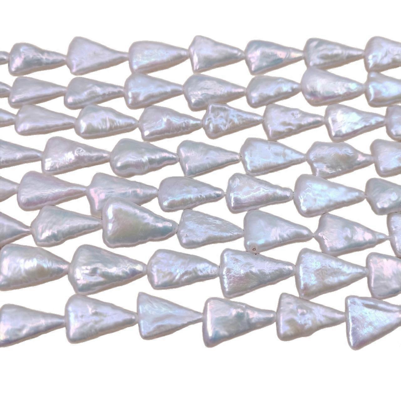 1 Strand 10-11mm Triangle Shape Baroque Freshwater Pearl Beads 39cm
