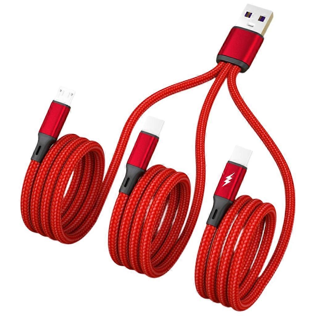 Multi USB Charging Cable 5V , 3-in-1 Data Sync Charger Cord with Dual Type -C/Micro-USB Port for Cell Phones/Tablets