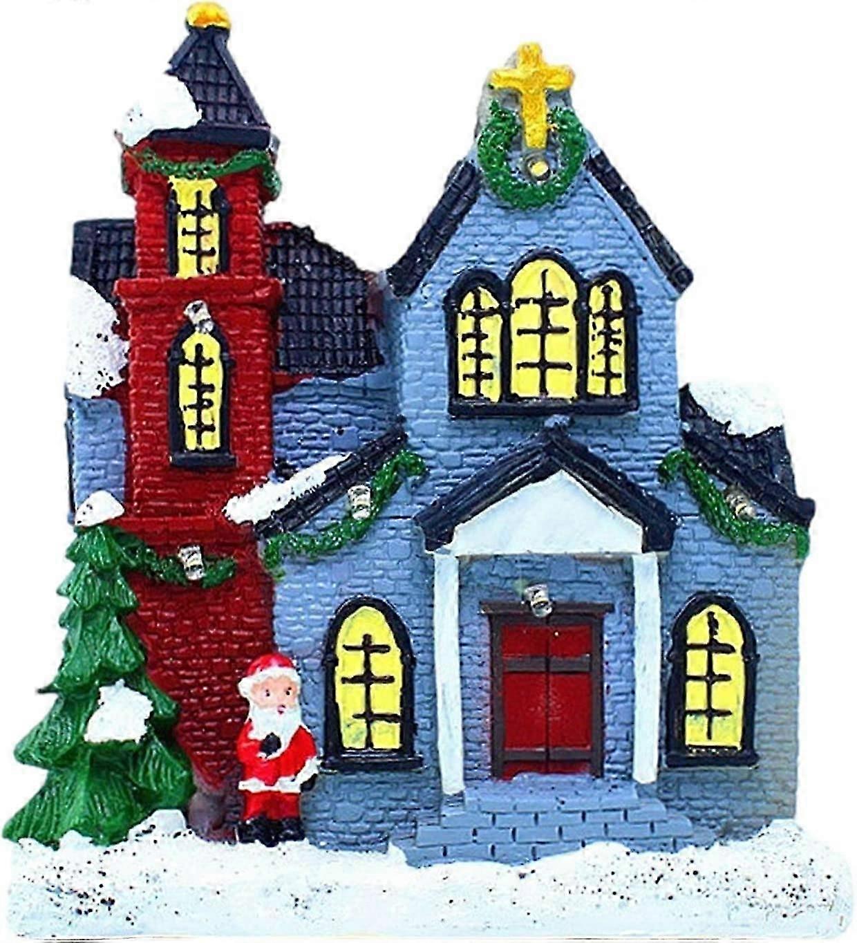 动漫点亮圣诞村，LED迷你圣诞村房子，圣诞村房子圣诞装饰NEW7