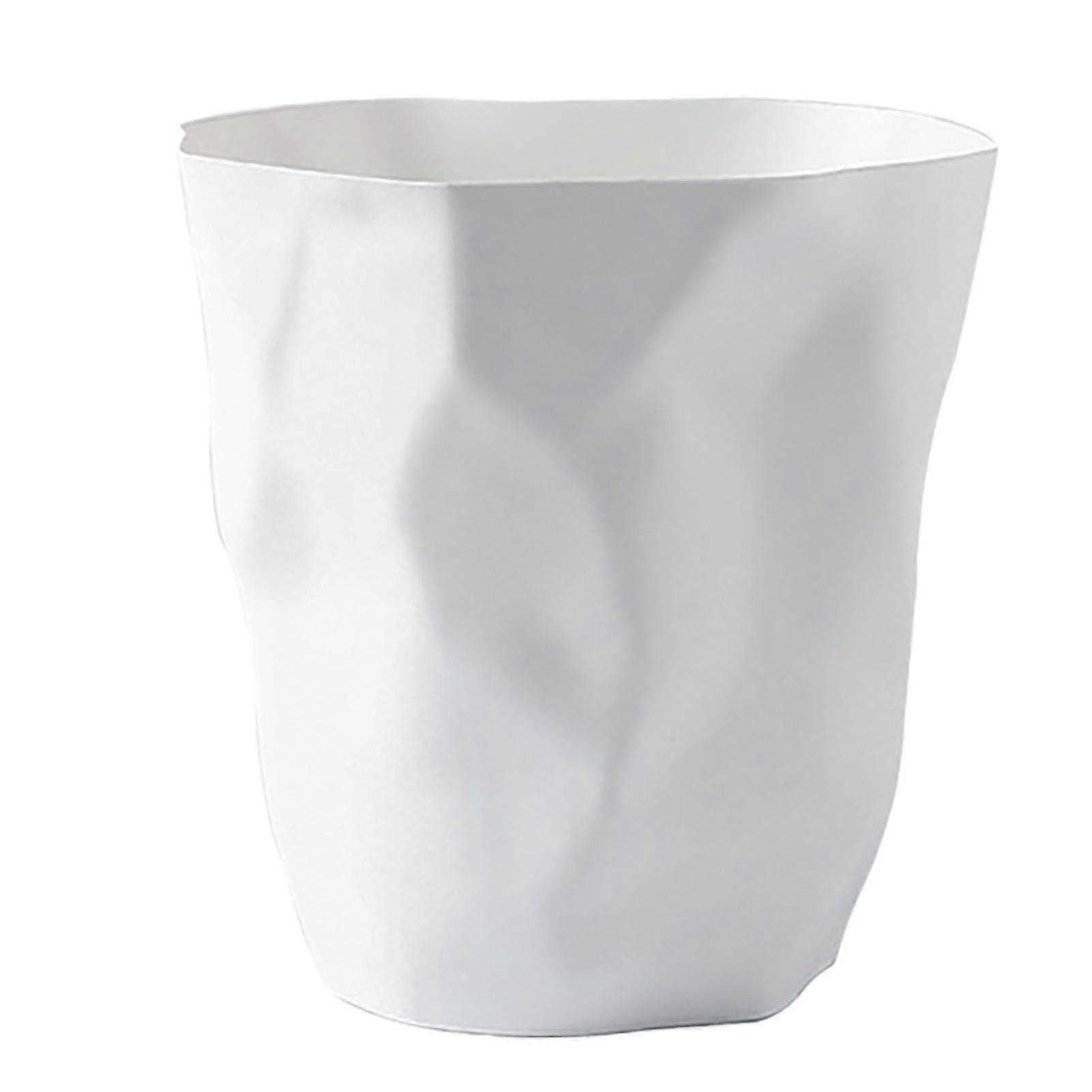 Round Garbage Container Bin Large Capacity Trash Bin Can Wastebasket for Household Bathroom White