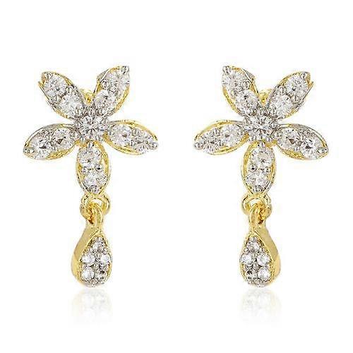 Square Stud Earrings with Ad Stone