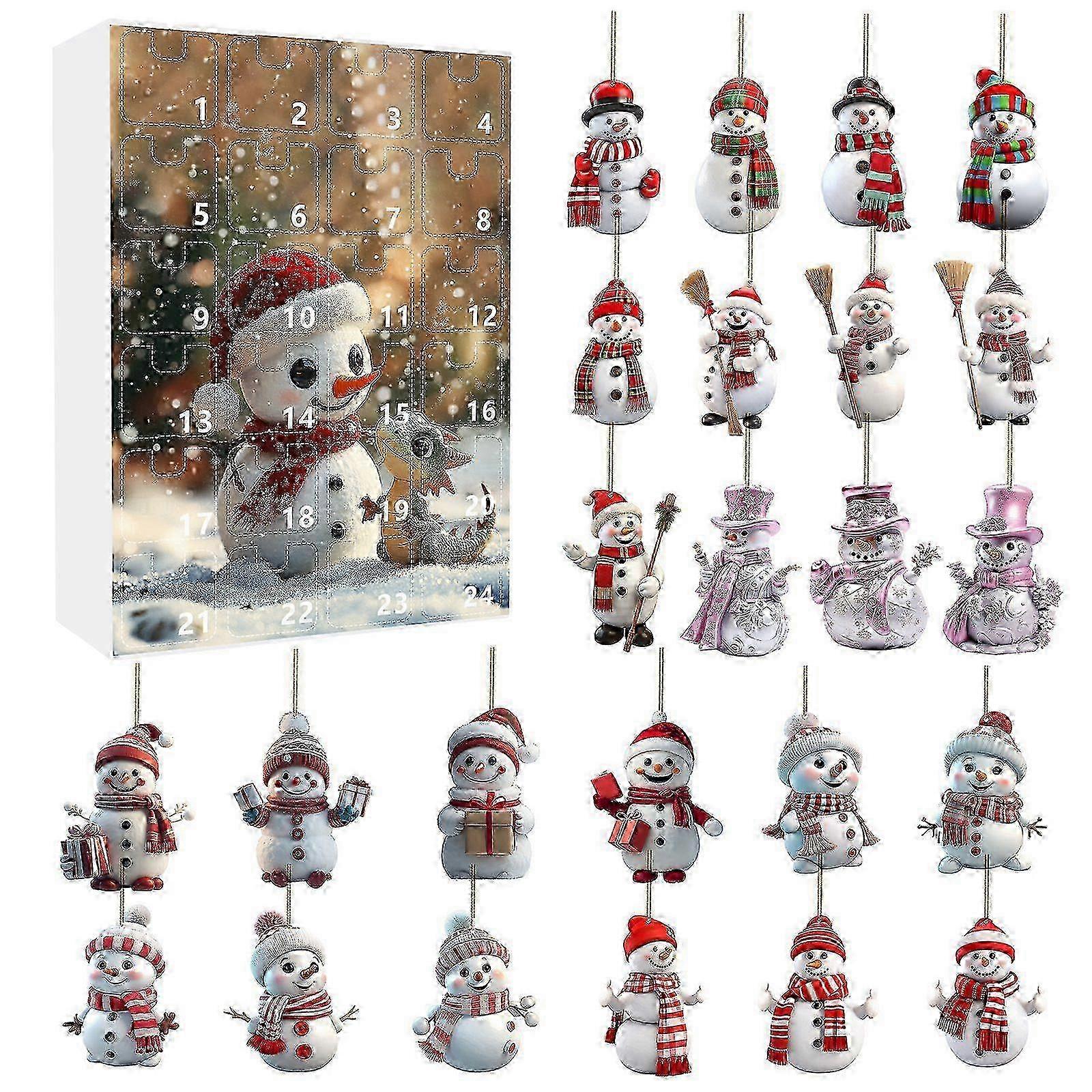 Snowman Advent Calendar for Christmas Countdown with Blind Box Surprise