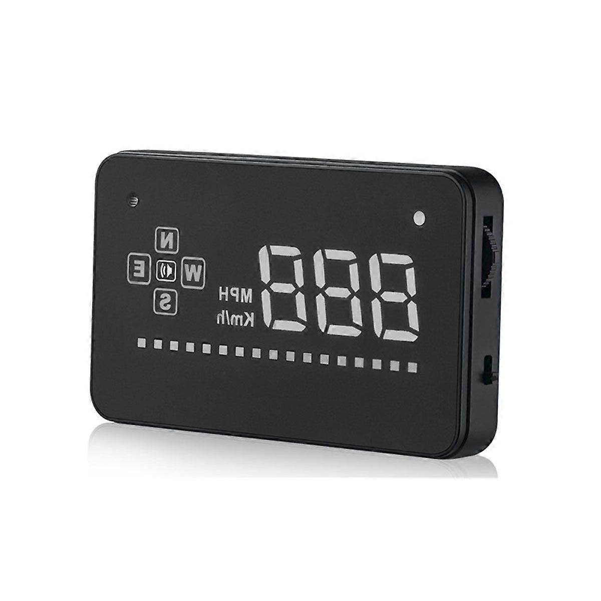 HUD Head Up Display Monitor for Car, HUD GPS Over speed Warning Stem Projector Windshield Auto Electronic Voltage Alarm(1pcs, black)